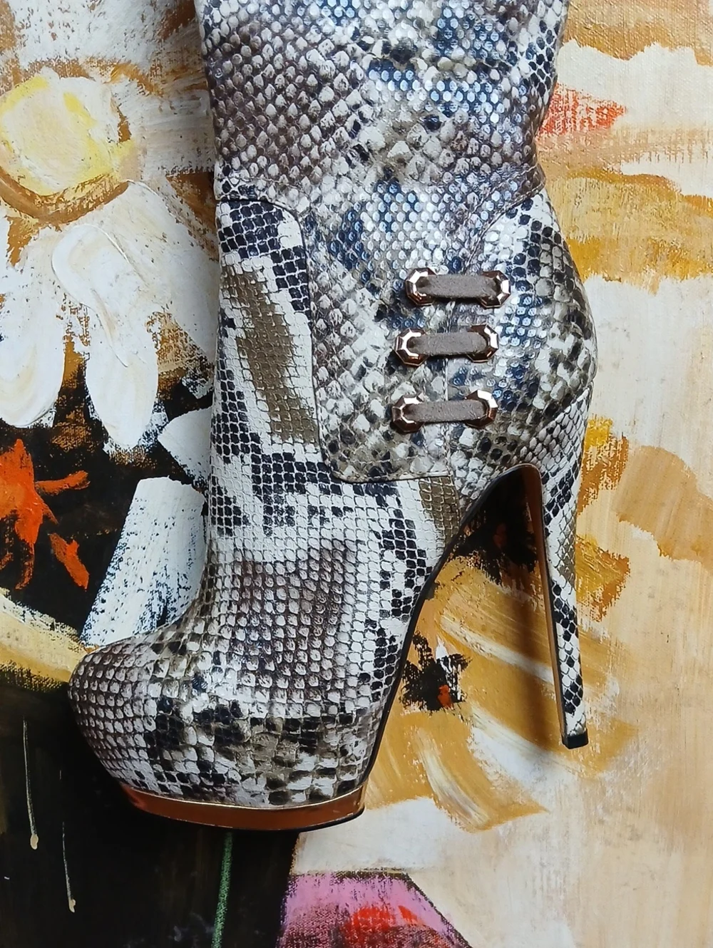 Luichiny Python Snake Print Thigh High Over The Knee Boots Size 89